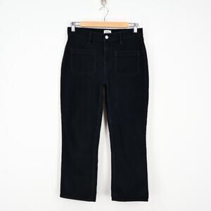 J.Crew Billie Demi Boot Crop Patch Pocket Corduroy Black Pant Size 28